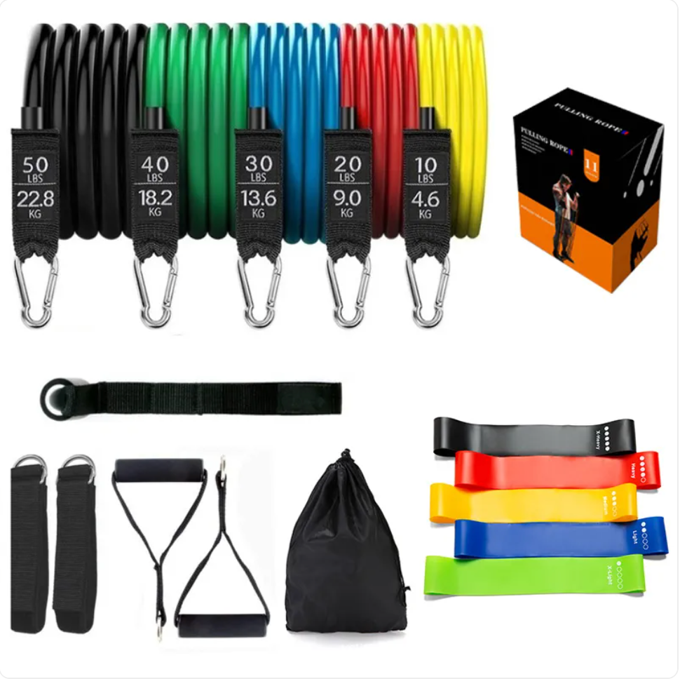 ForgeFit Resistance Bands: -11 Piece Home Workout Kit