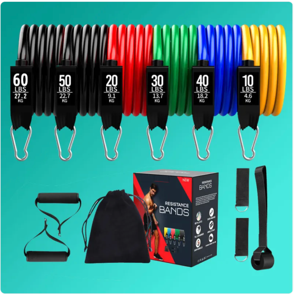 ForgeFit Resistance Bands: -11 Piece Home Workout Kit