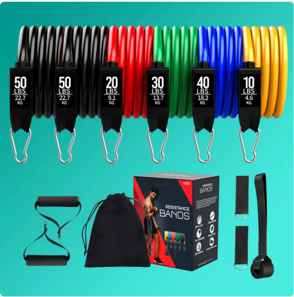 ForgeFit Resistance Bands: -11 Piece Home Workout Kit