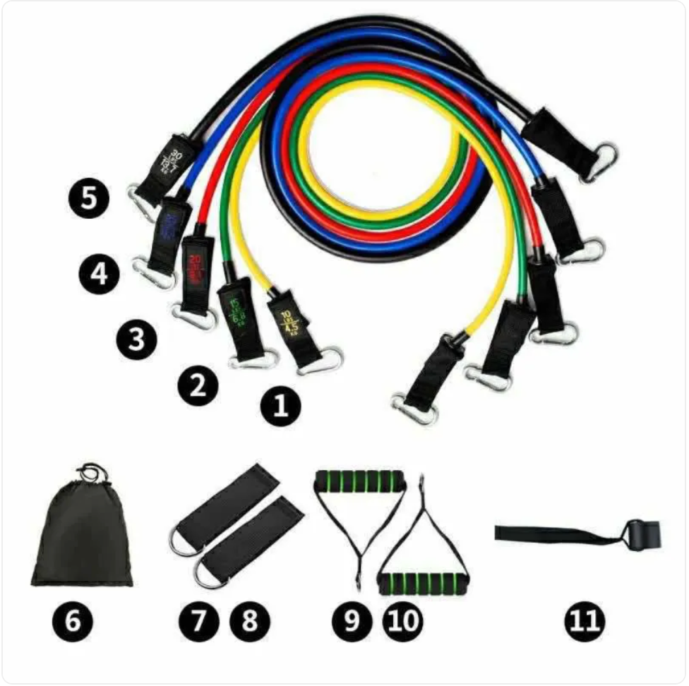 ForgeFit Resistance Bands: -11 Piece Home Workout Kit