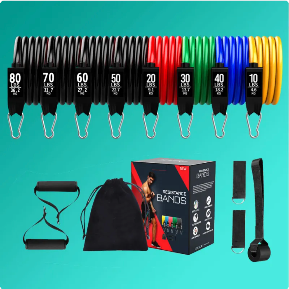 ForgeFit Resistance Bands: -11 Piece Home Workout Kit