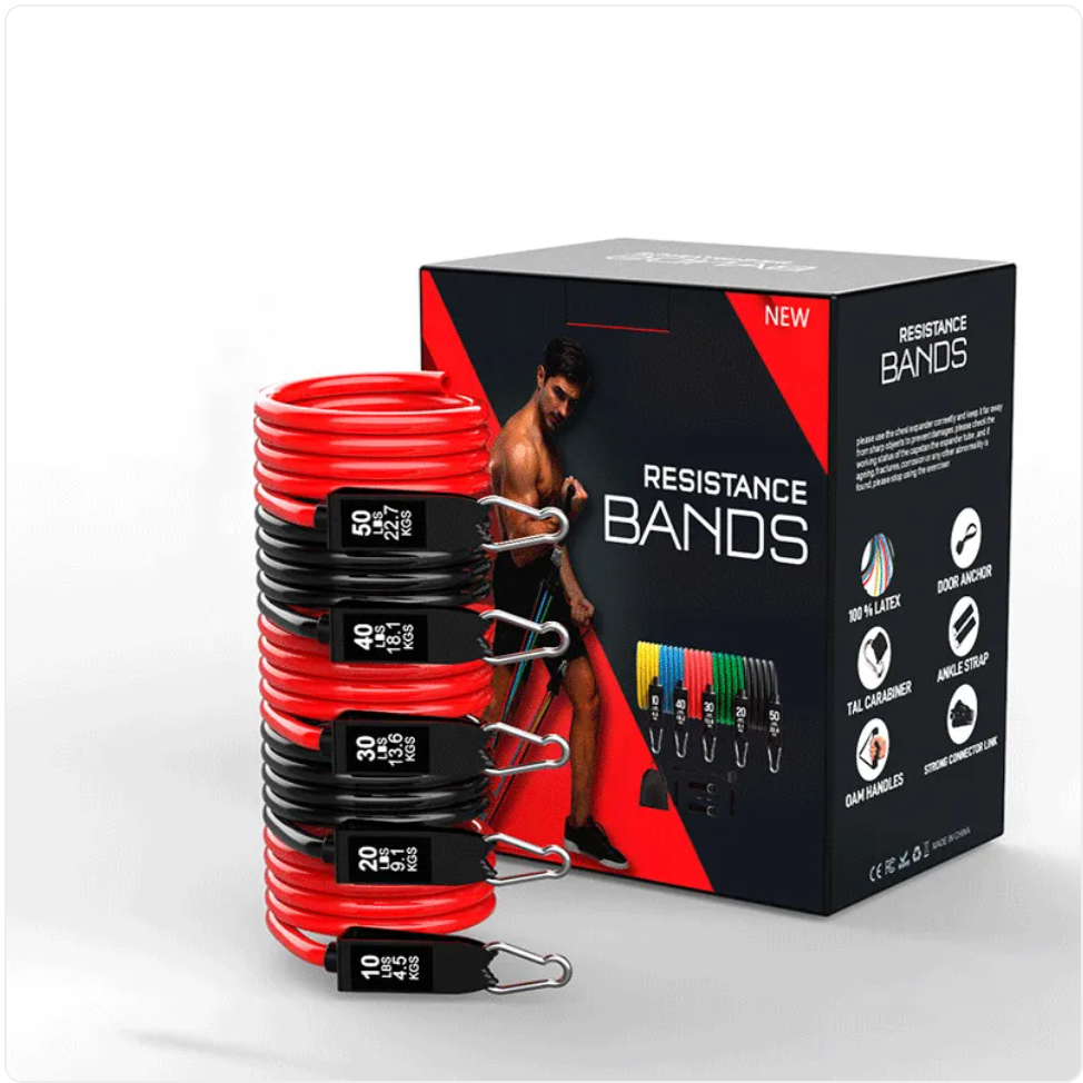 ForgeFit Resistance Bands: -11 Piece Home Workout Kit