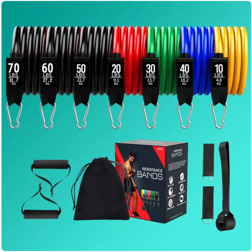 ForgeFit Resistance Bands: -11 Piece Home Workout Kit