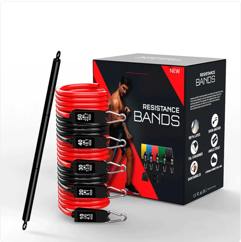 ForgeFit Resistance Bands: -11 Piece Home Workout Kit